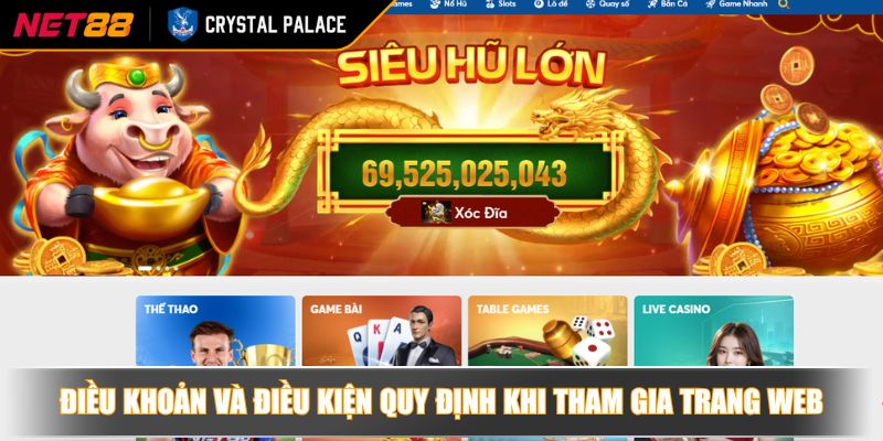 Điều khoản và điều kiện quy định khi tham gia trang web