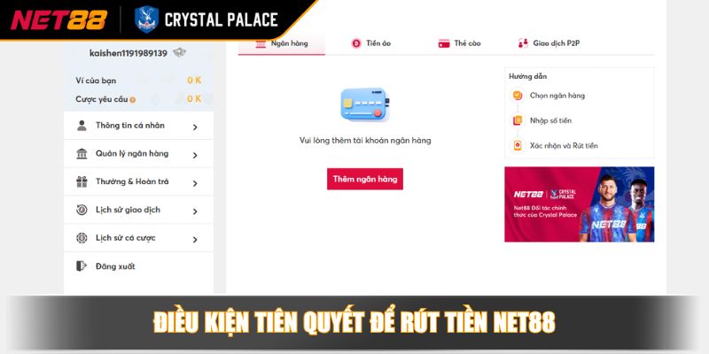 Điều kiện tiên quyết để rút tiền NET88